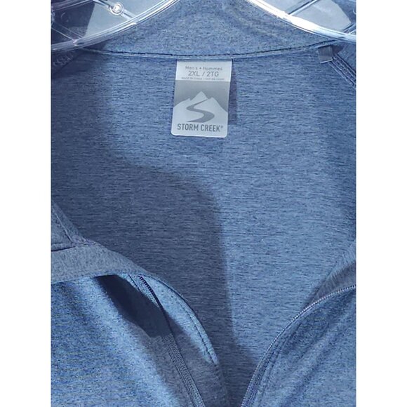 Men's Storm Creek 1/4 Zip Long Sleeve Pullover Shirt 2XL Blue Lightweight - Picture 3 of 8
